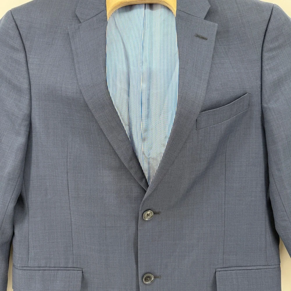 Tommy Hilfiger Blazer Mens 42R Navy Blue Two Button Tailored Sport Coat Preppy